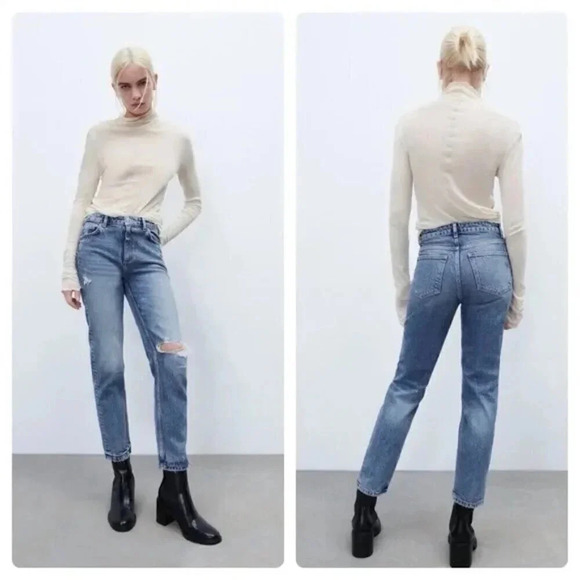 🆕 Zara Slim High Rise Ankle Jeans - Picture 2 of 11